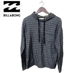 Billabong Gray Striped Long Sleeve Pull Over Hoodie
